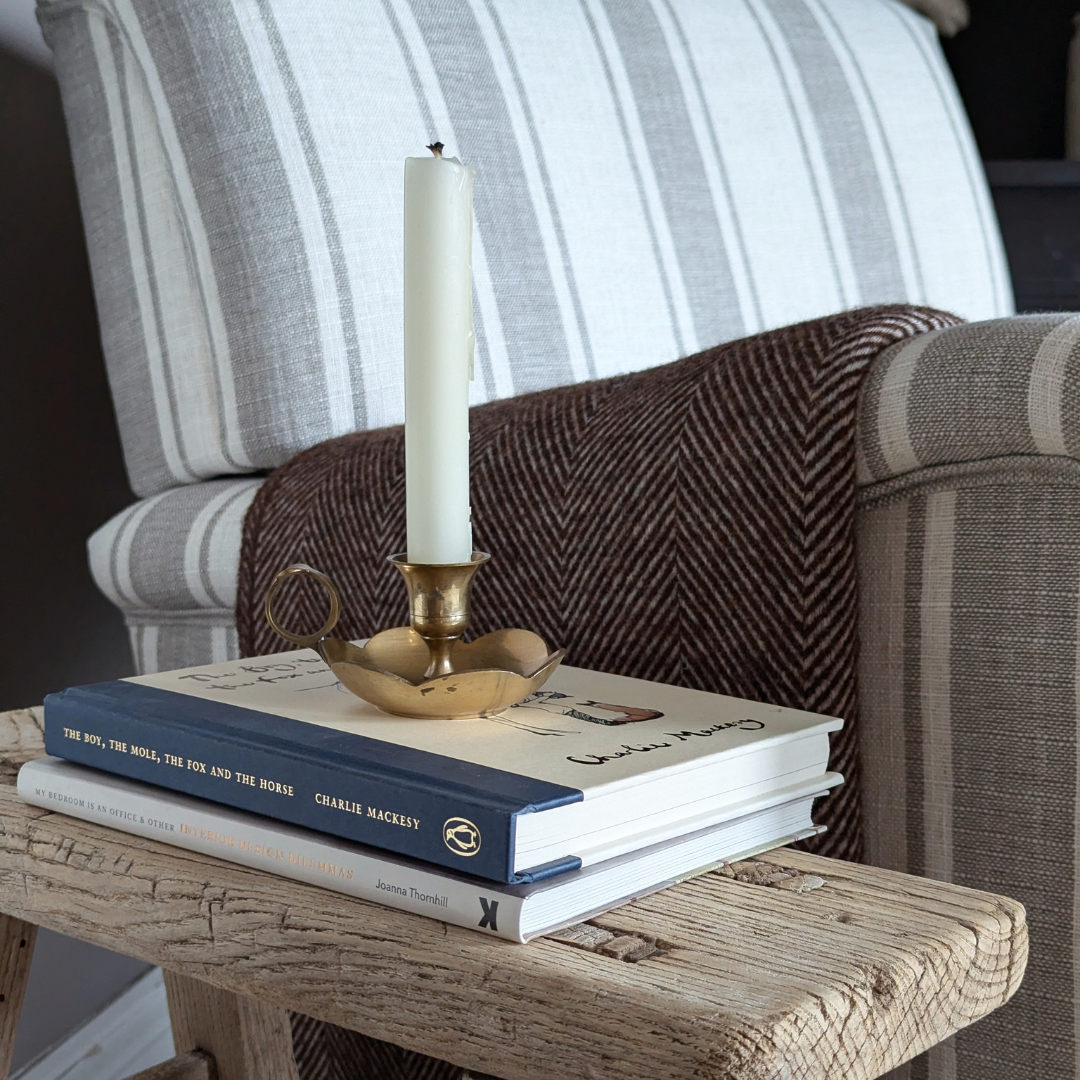 Scalloped Brass Candlestick Holder