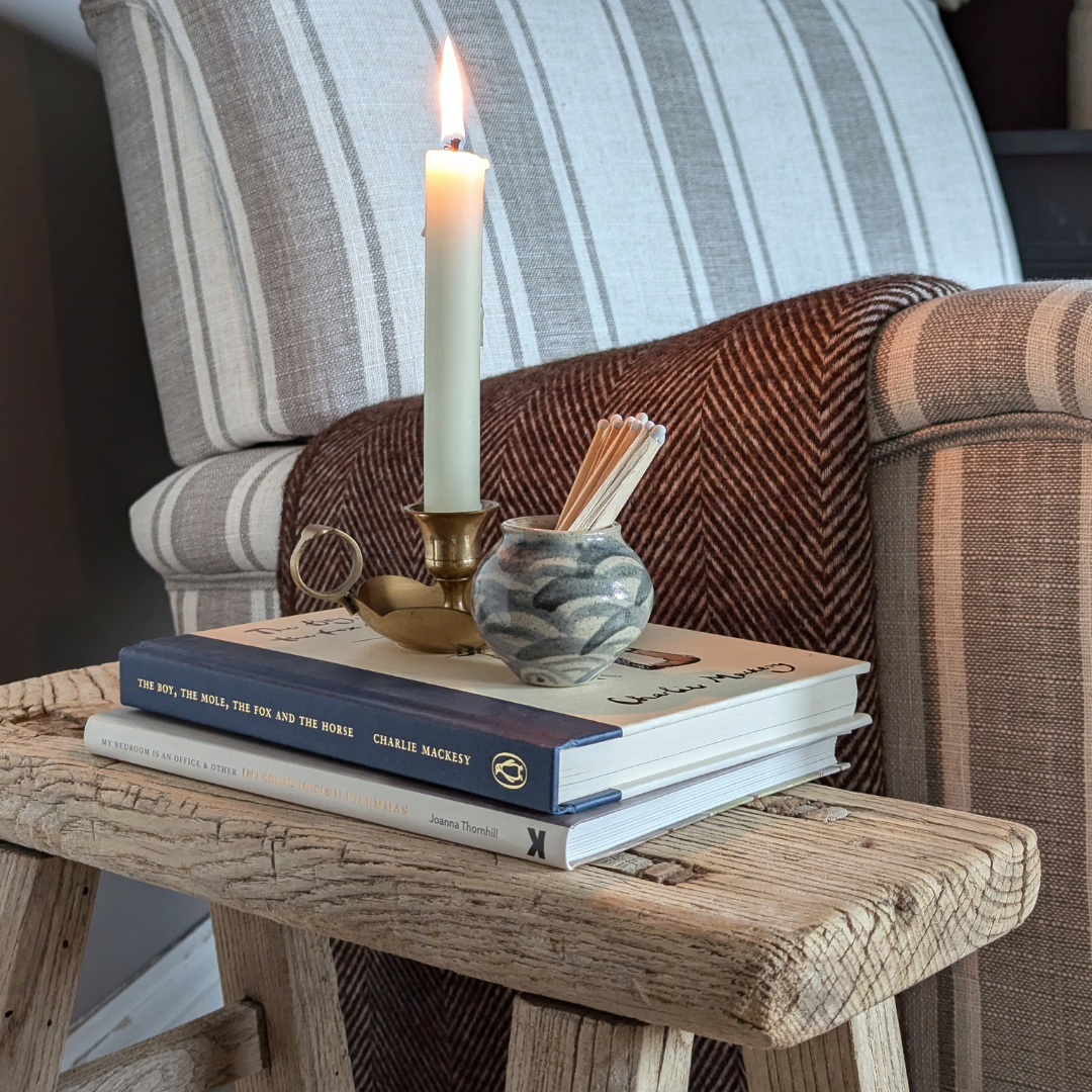 Scalloped Brass Candlestick Holder