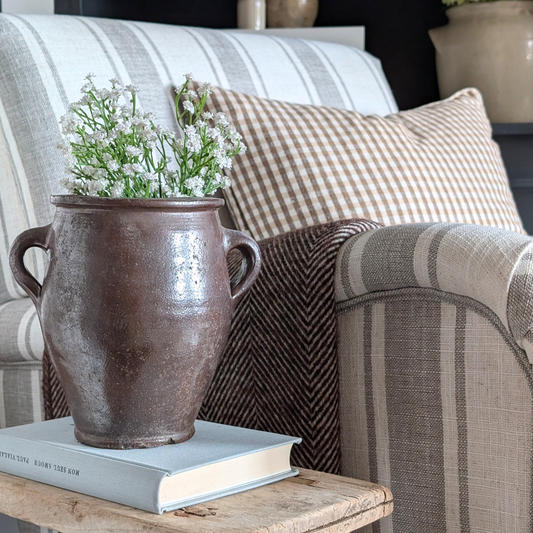 Brown Double Handled Confit Pot