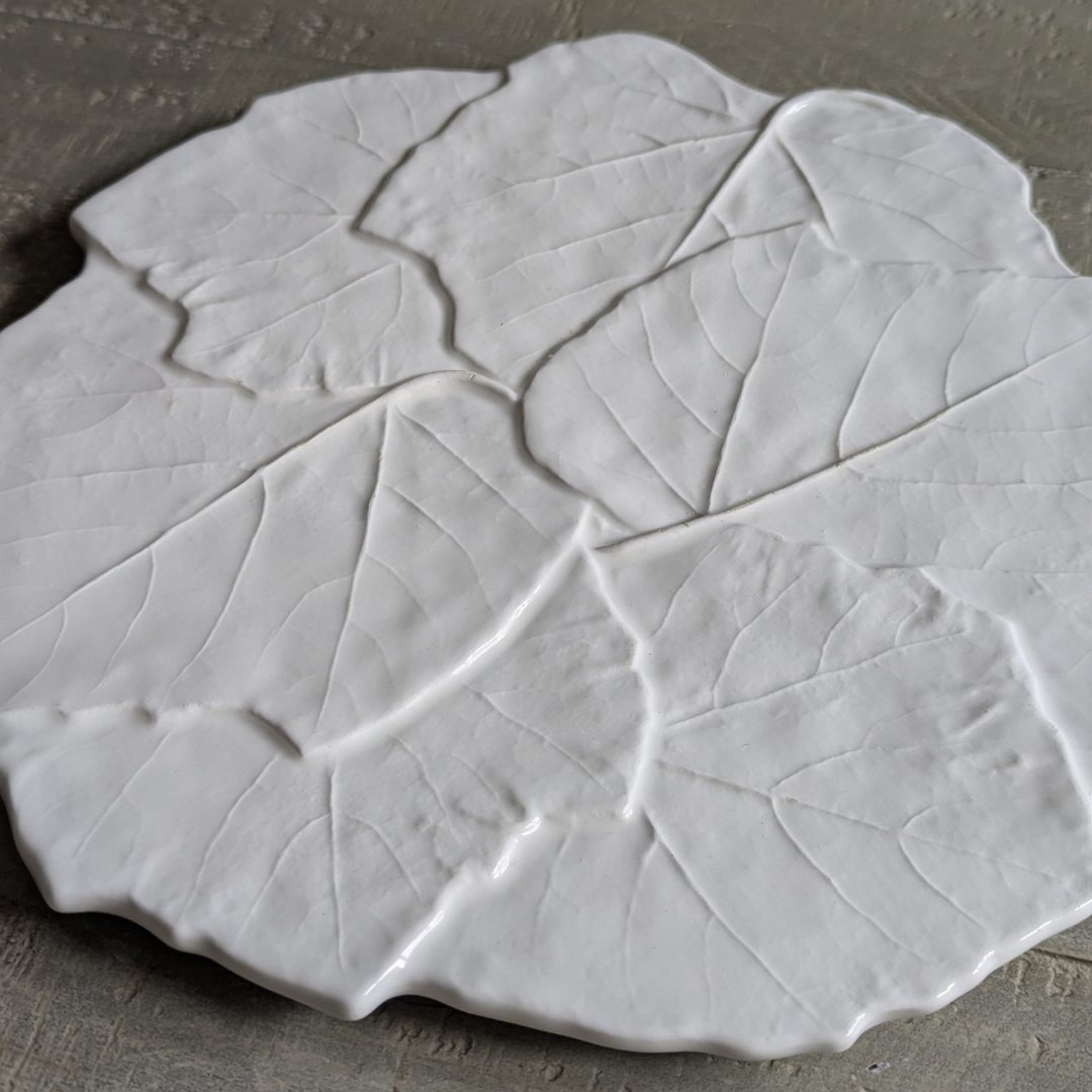 Italian Leaves Ceramic Serving Plate