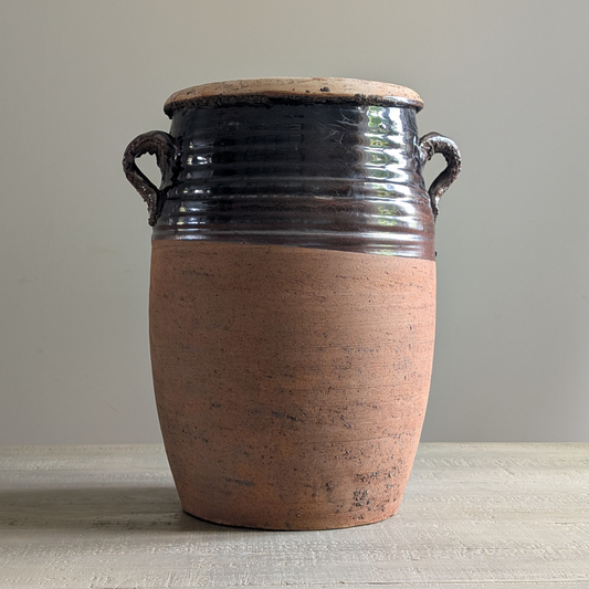 XL Half Glaze Brown Pot