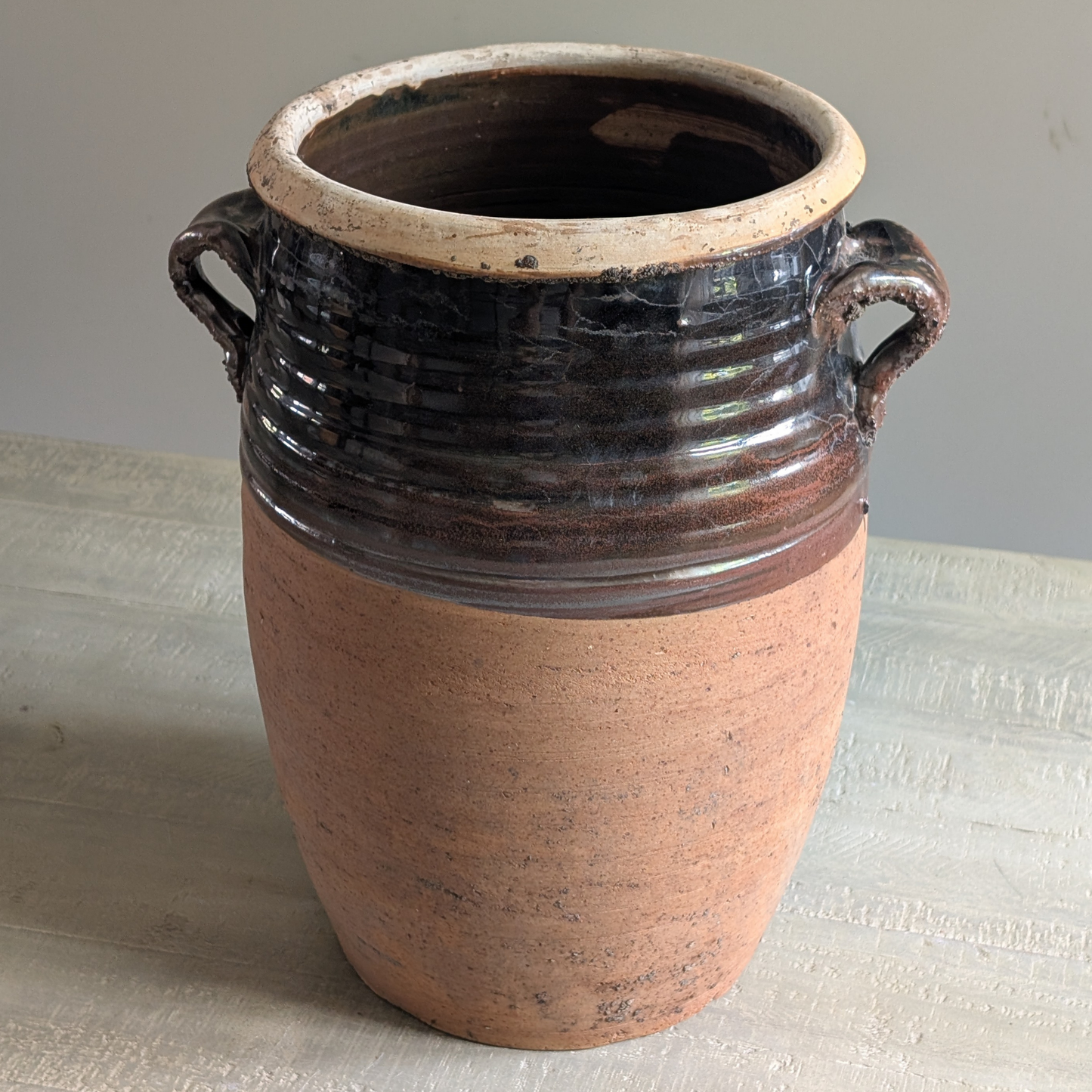 XL Half Glaze Brown Pot