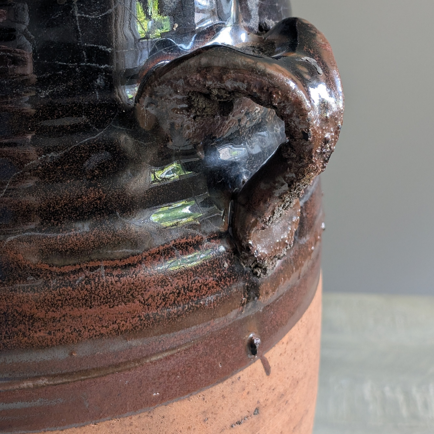 XL Half Glaze Brown Pot