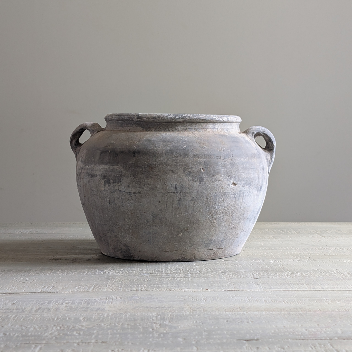 Medium Stone Grey Double Handled Pot