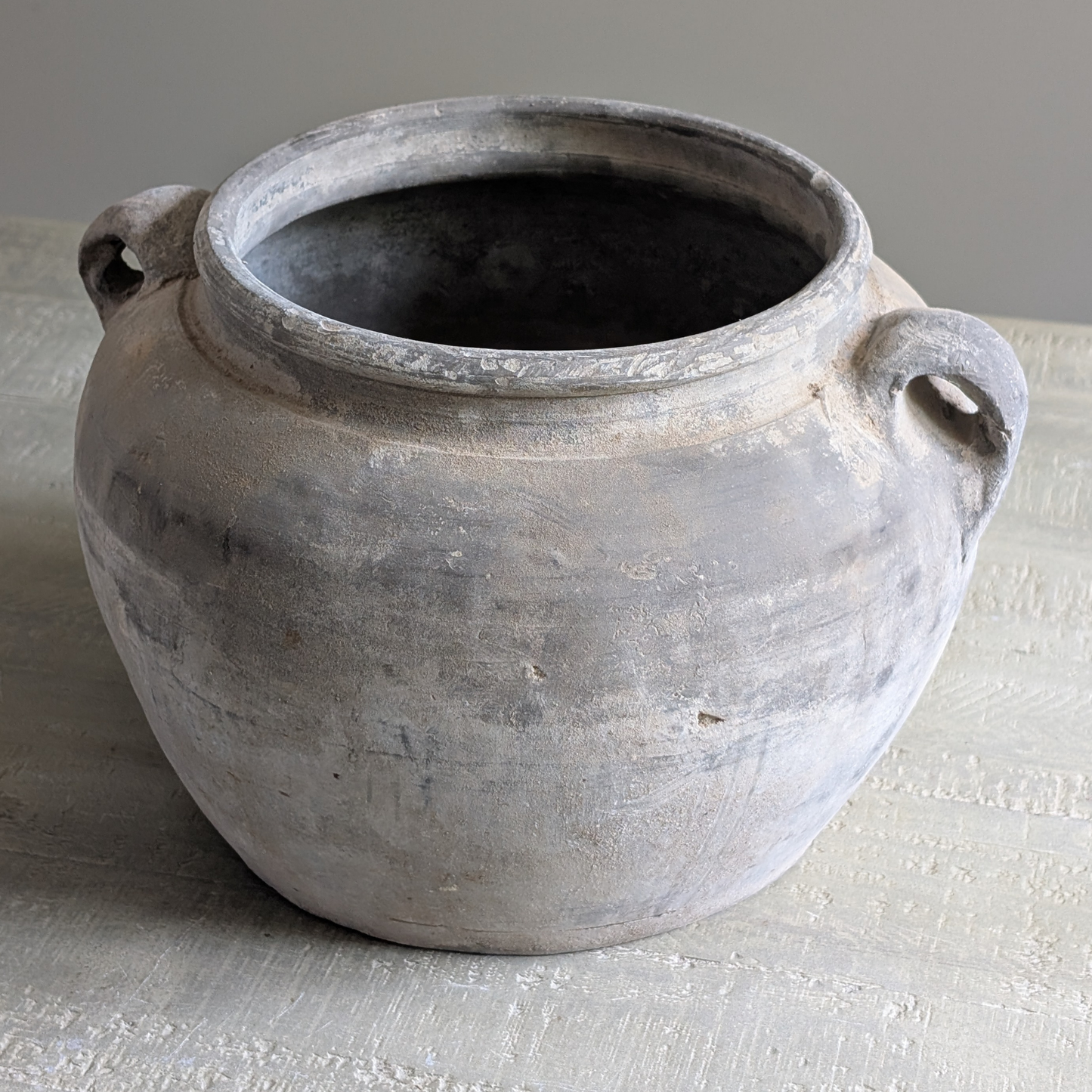 Medium Stone Grey Double Handled Pot