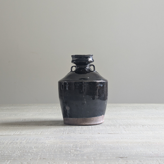 Black Chinese Handled Bottle