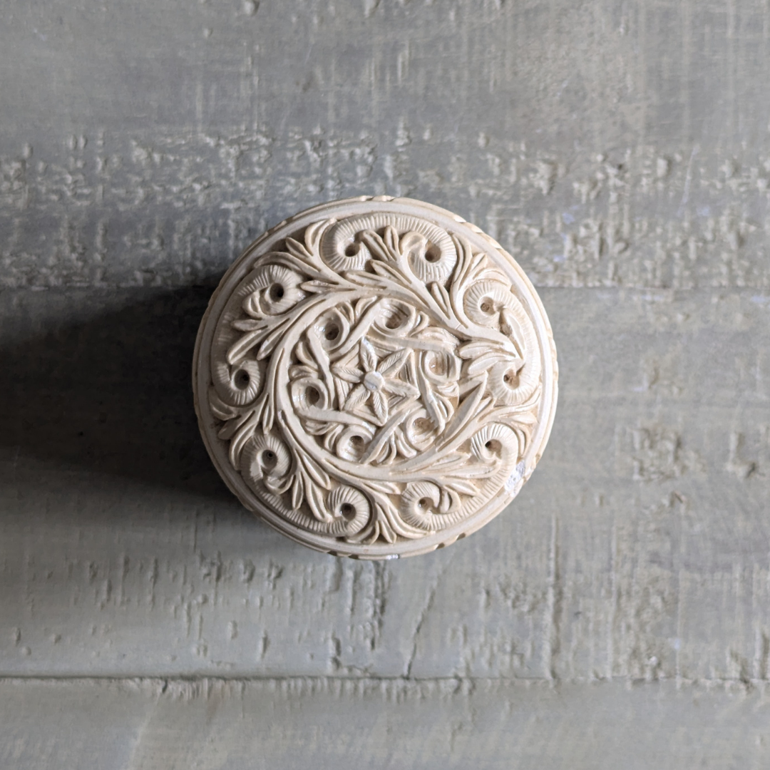 Ivory Lidded Trinket Box