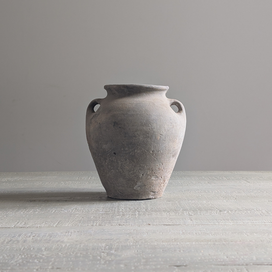 Small Pale Grey Double Handled Pot