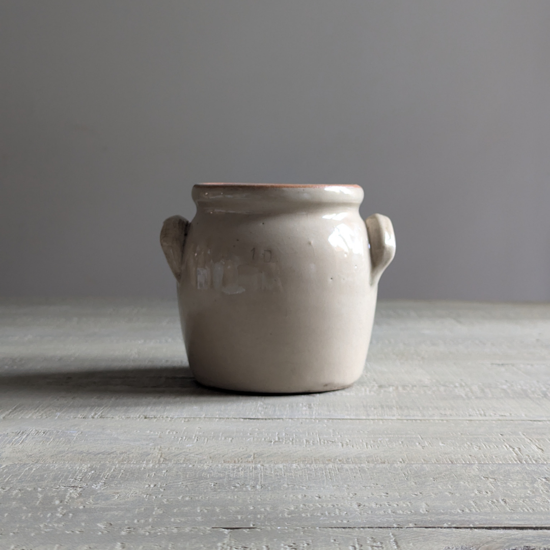 Small Beige Confit Pot