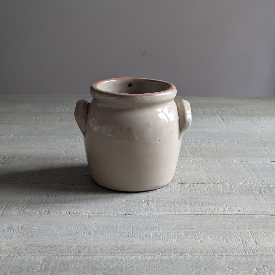 Small Beige Confit Pot