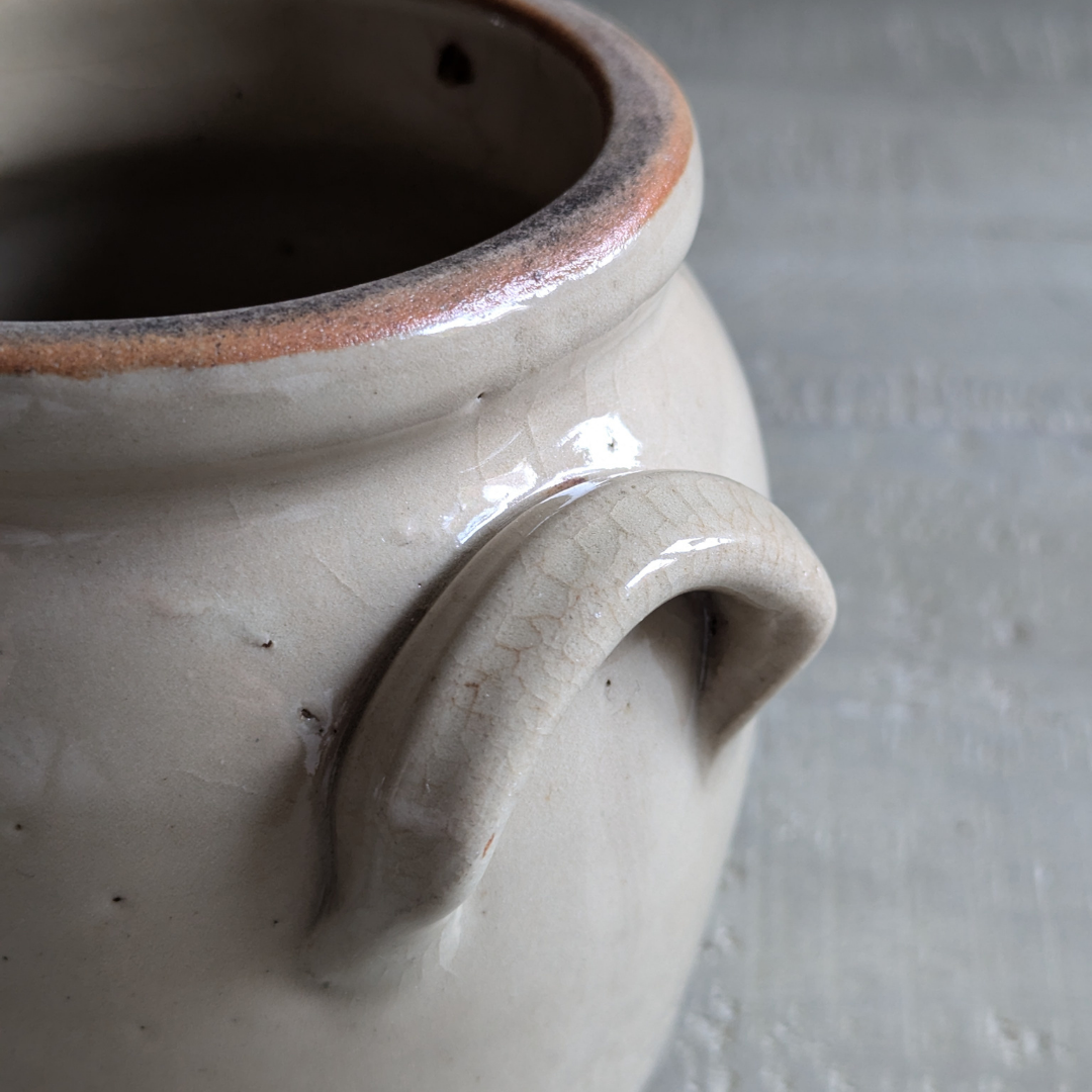 Small Beige Confit Pot