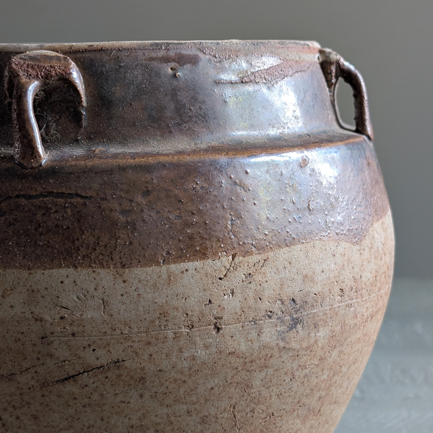 Half Glaze Chinese Storage Jar 1