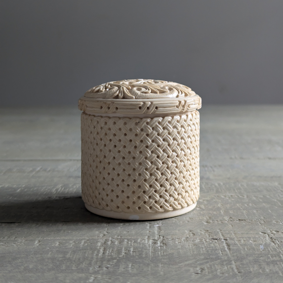 Ivory Lidded Trinket Box