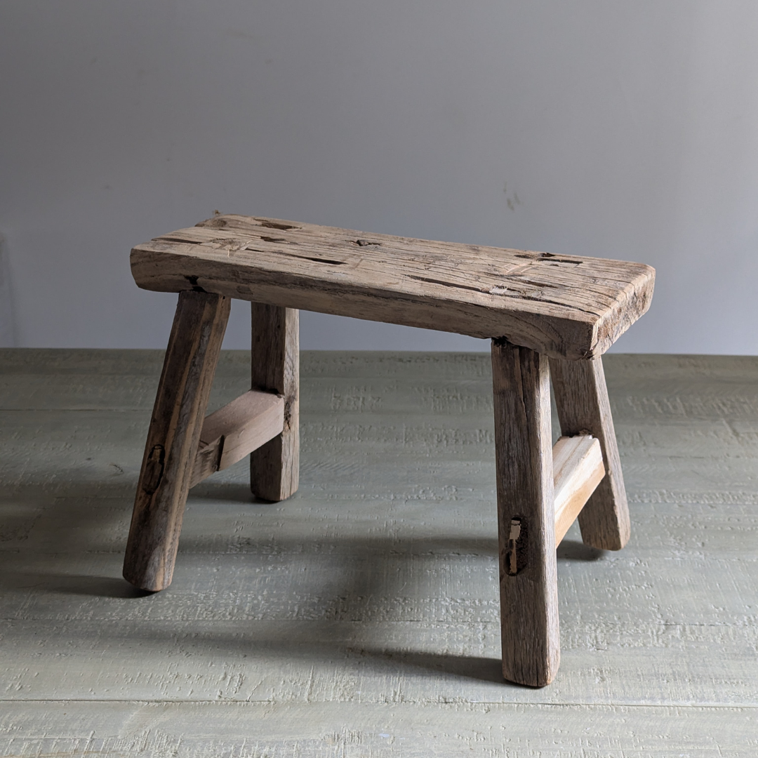 Small Reclaimed Wood Milking Stools