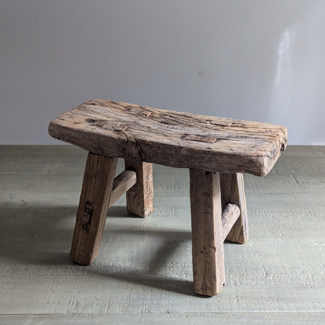 Small Reclaimed Wood Milking Stools