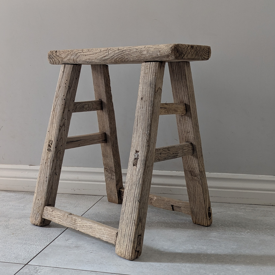 Large Reclaimed Wood Milking Stool