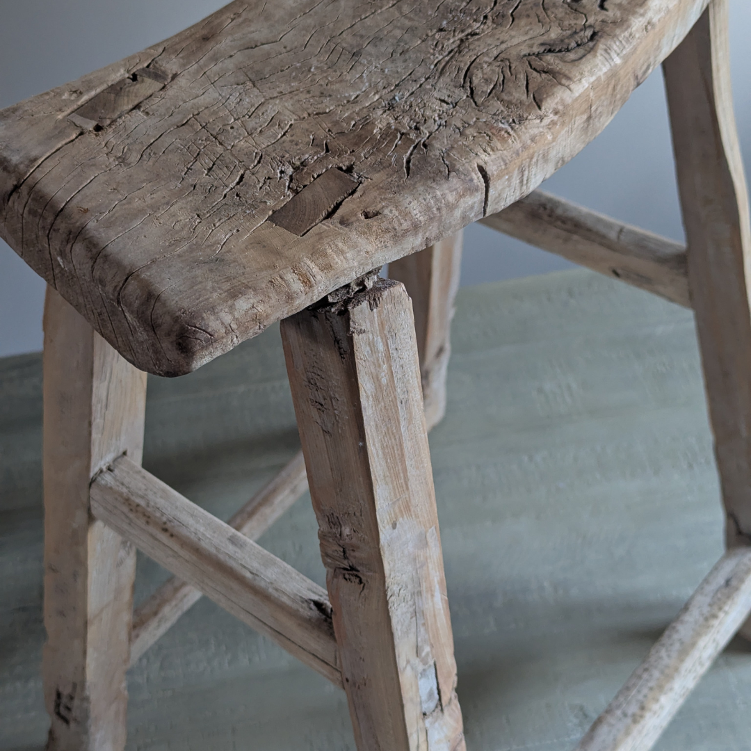 Large Reclaimed Wood Milking Stools