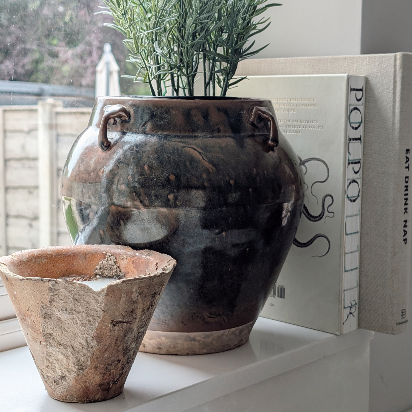 Large Mottled Glaze Chinese Storage Jar