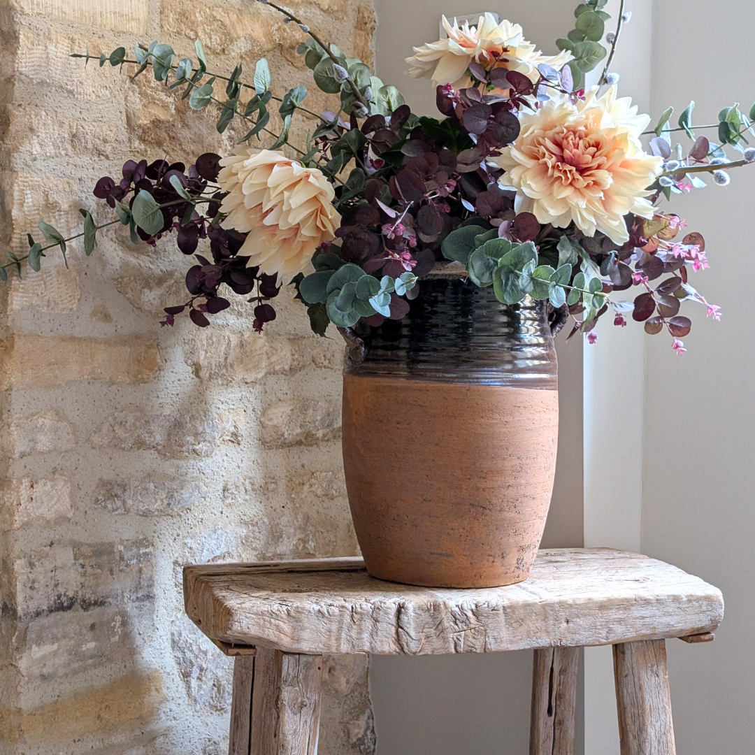 XL Half Glaze Brown Pot