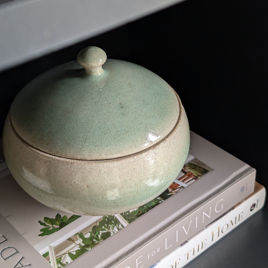 Lidded Blue Studio Pottery Pot