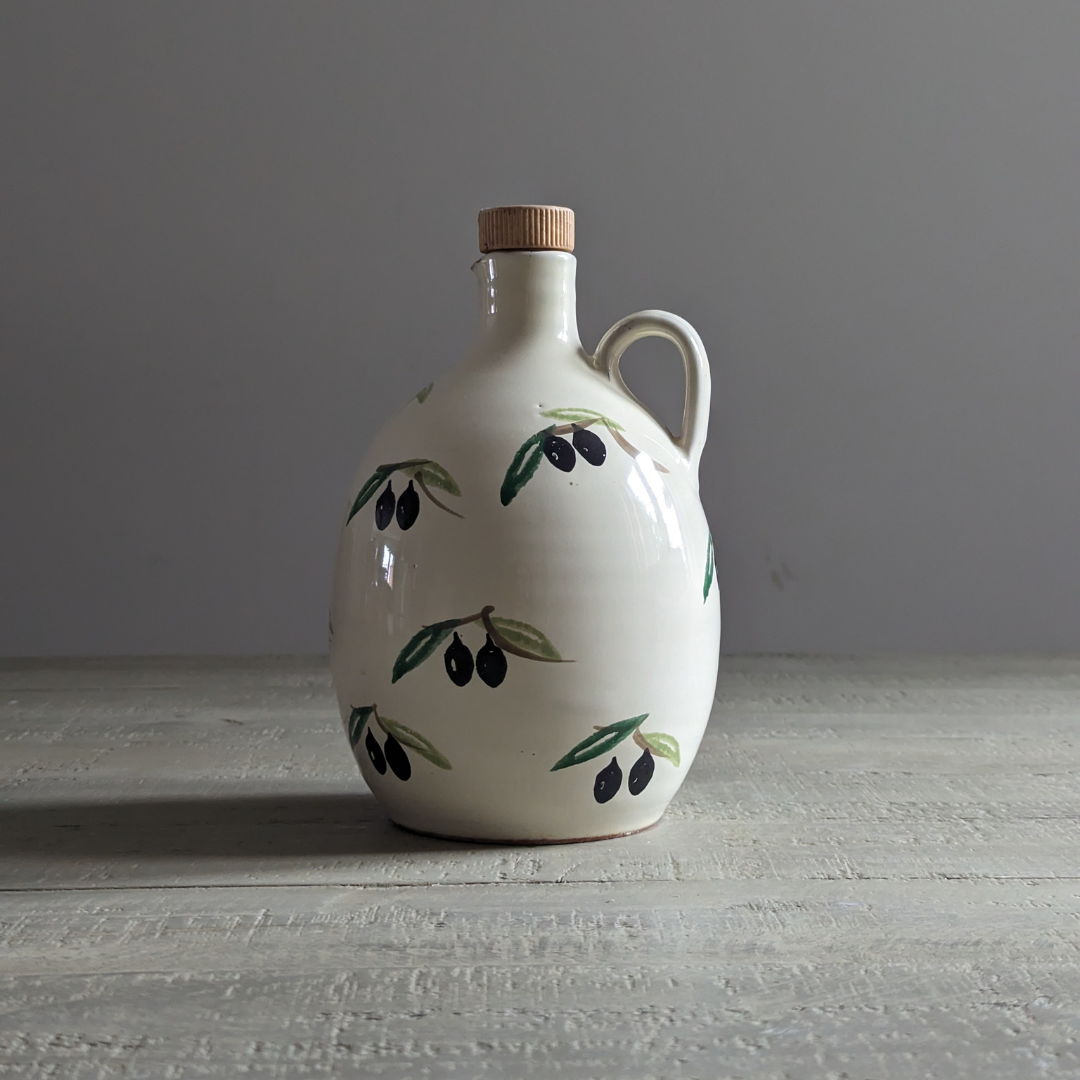 Hand Painted Olive Jug