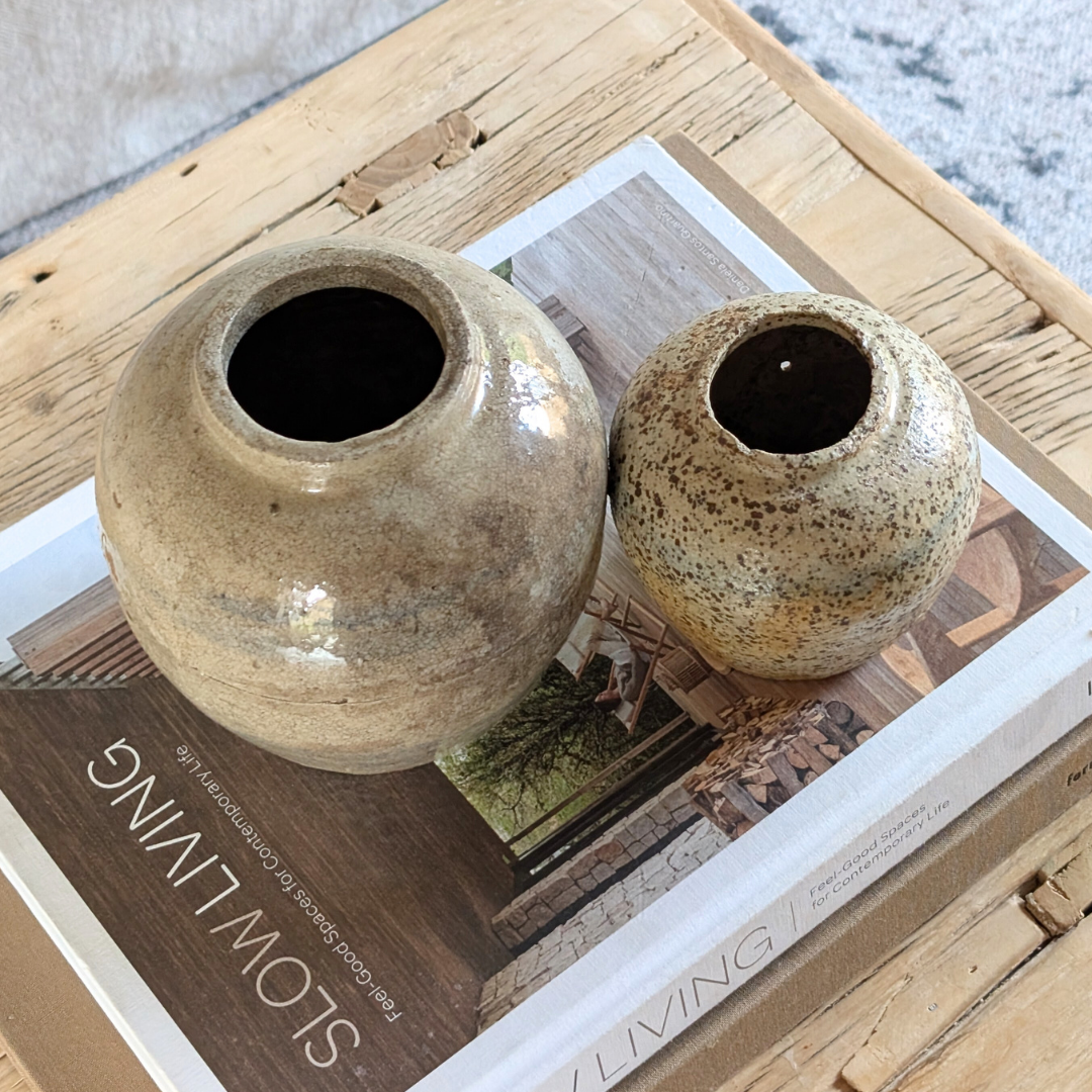 Medium Grey & Blue Banded Ginger Jar