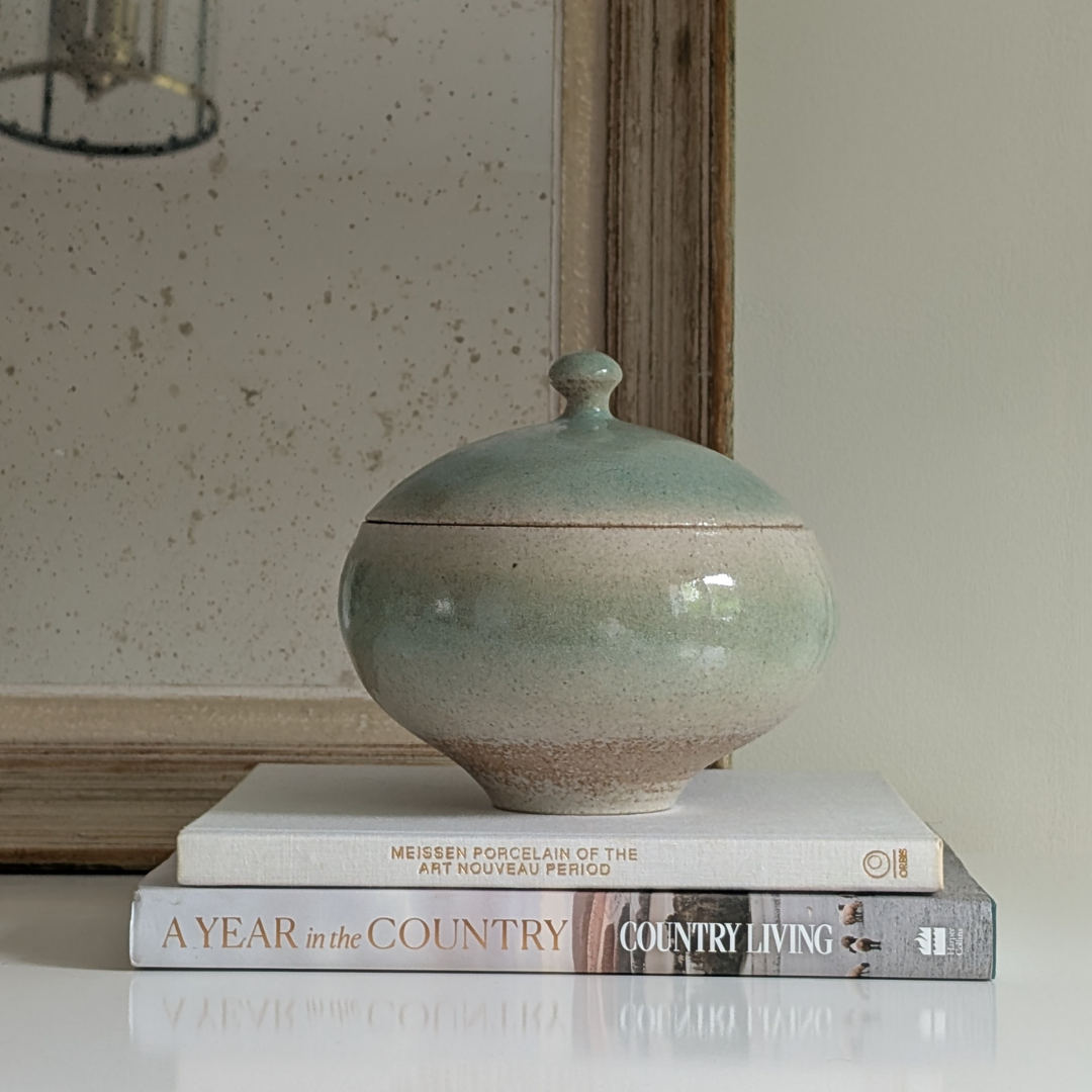 Lidded Blue Studio Pottery Pot