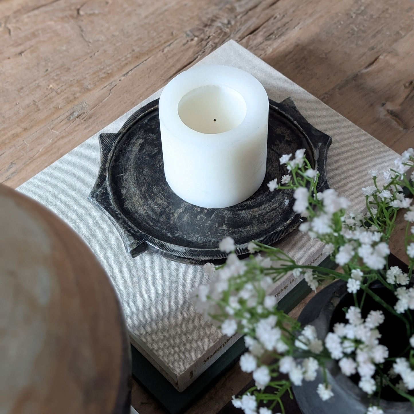 Antique Carved Stone Plate
