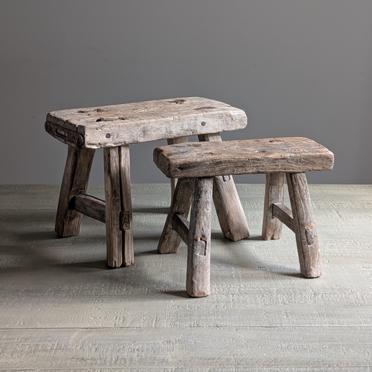 Reclaimed Wood Milking Stools