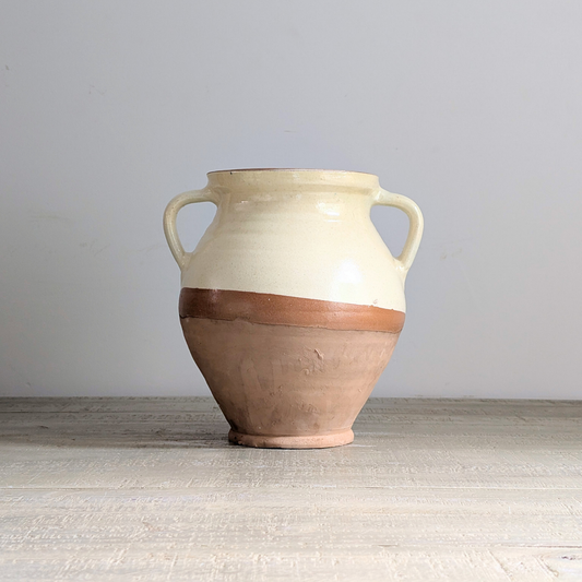 Half Glazed Butter Yellow Vase