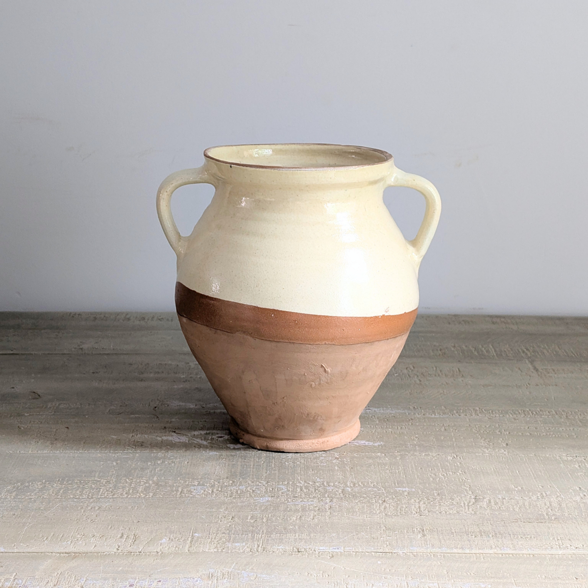 Half Glazed Butter Yellow Vase