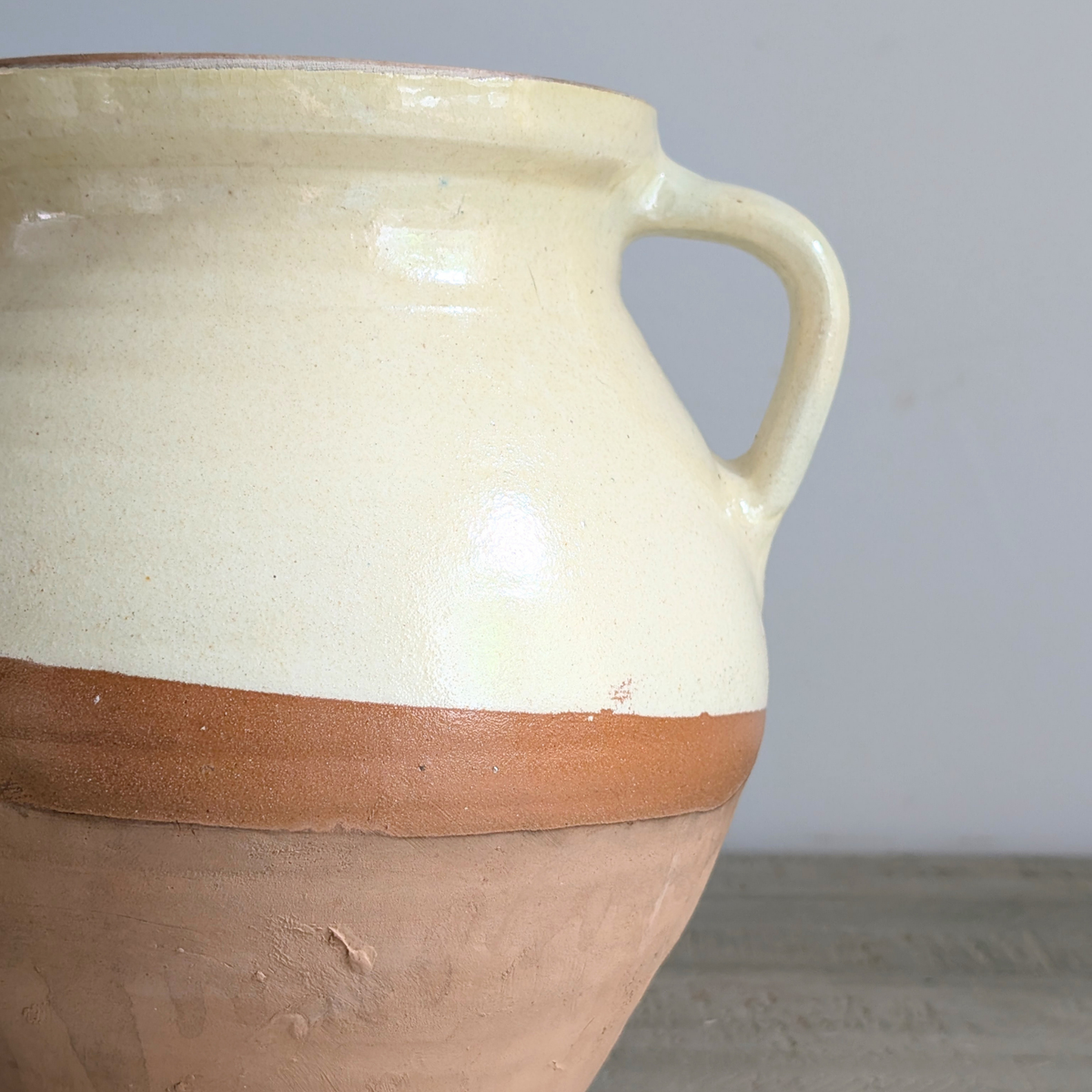 Half Glazed Butter Yellow Vase