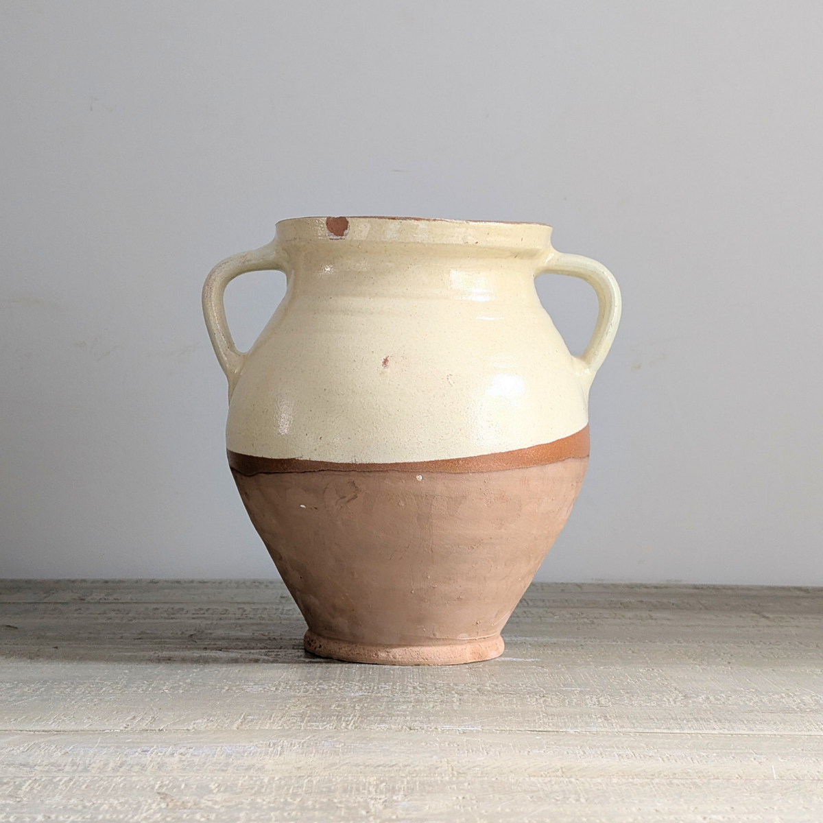 Half Glazed Butter Yellow Vase