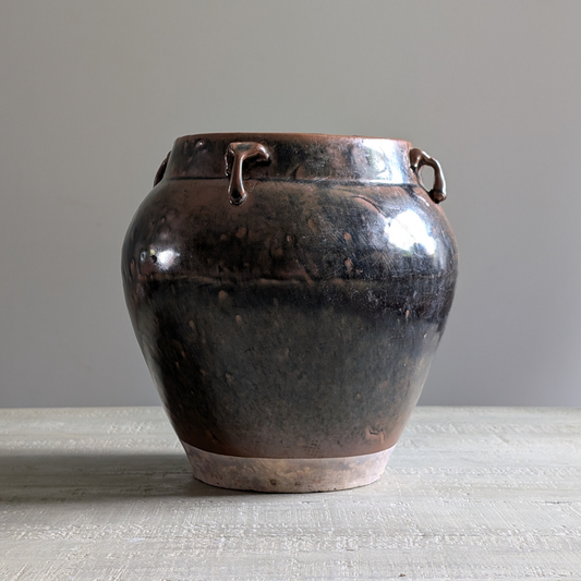 Large Mottled Glaze Chinese Storage Jar