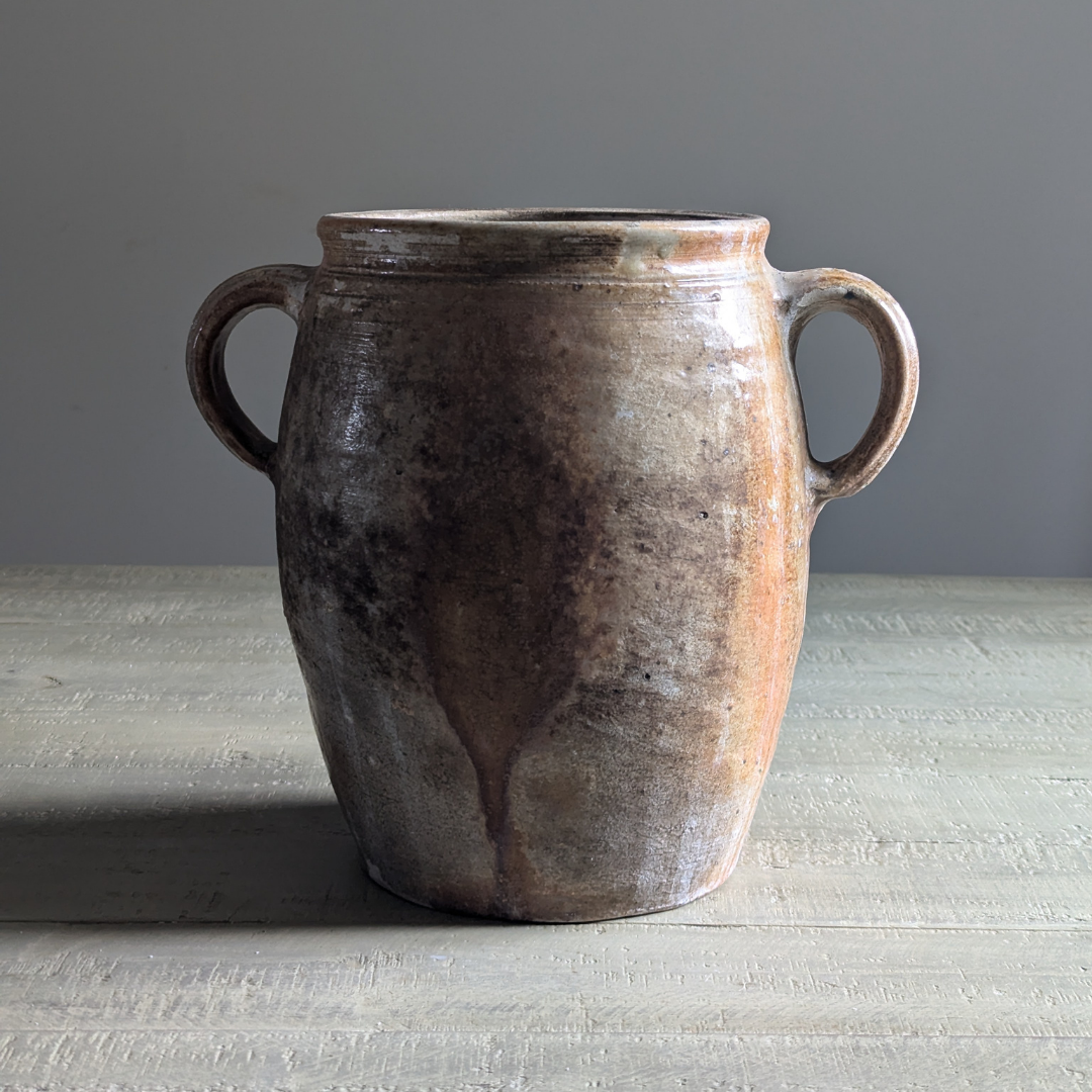 Large Glazed Double Handled Pot