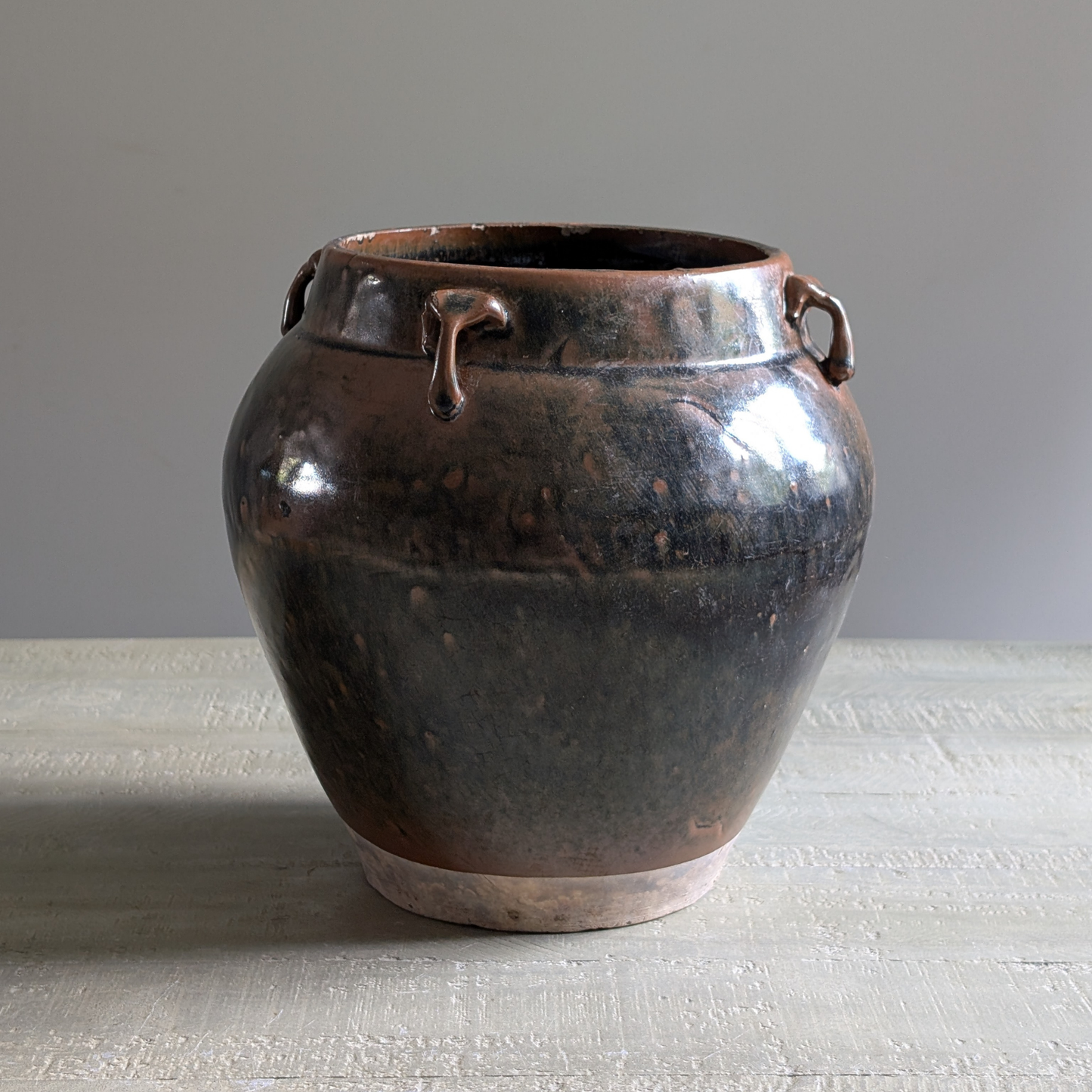 Large Mottled Glaze Chinese Storage Jar
