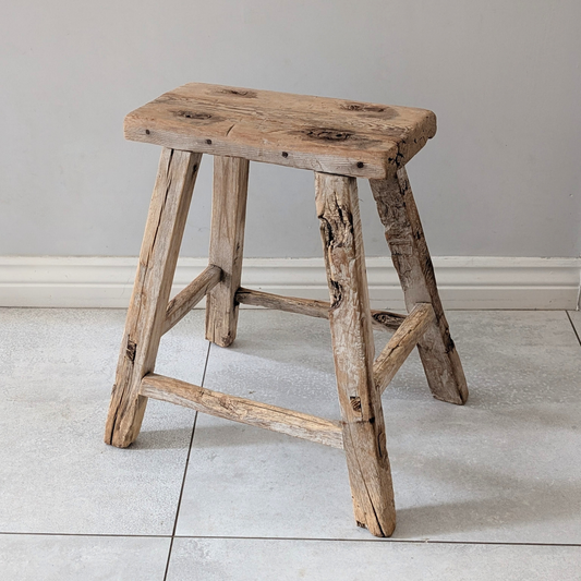Large Reclaimed Wood Milking Stools