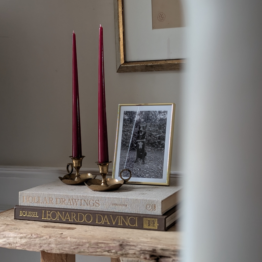 Scalloped Brass Candle Holder