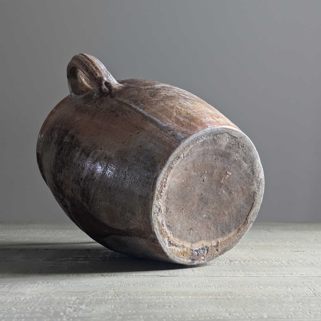 Large Glazed Double Handled Pot