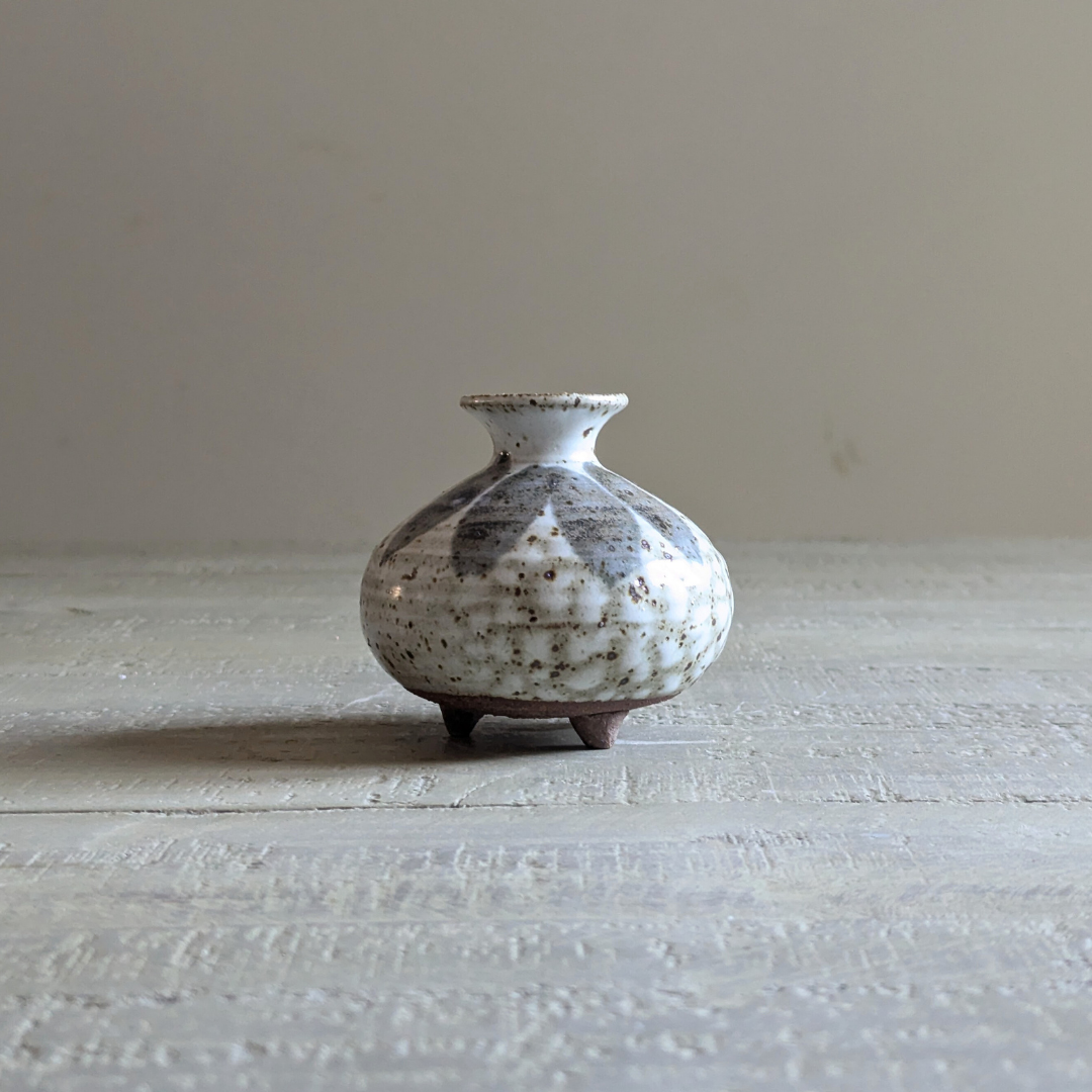 Footed Studio Pottery Bud Vase