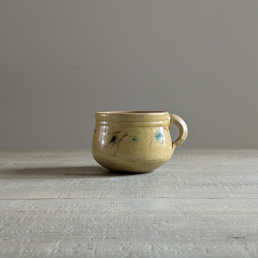 Small Yellow Glazed Handle Pot