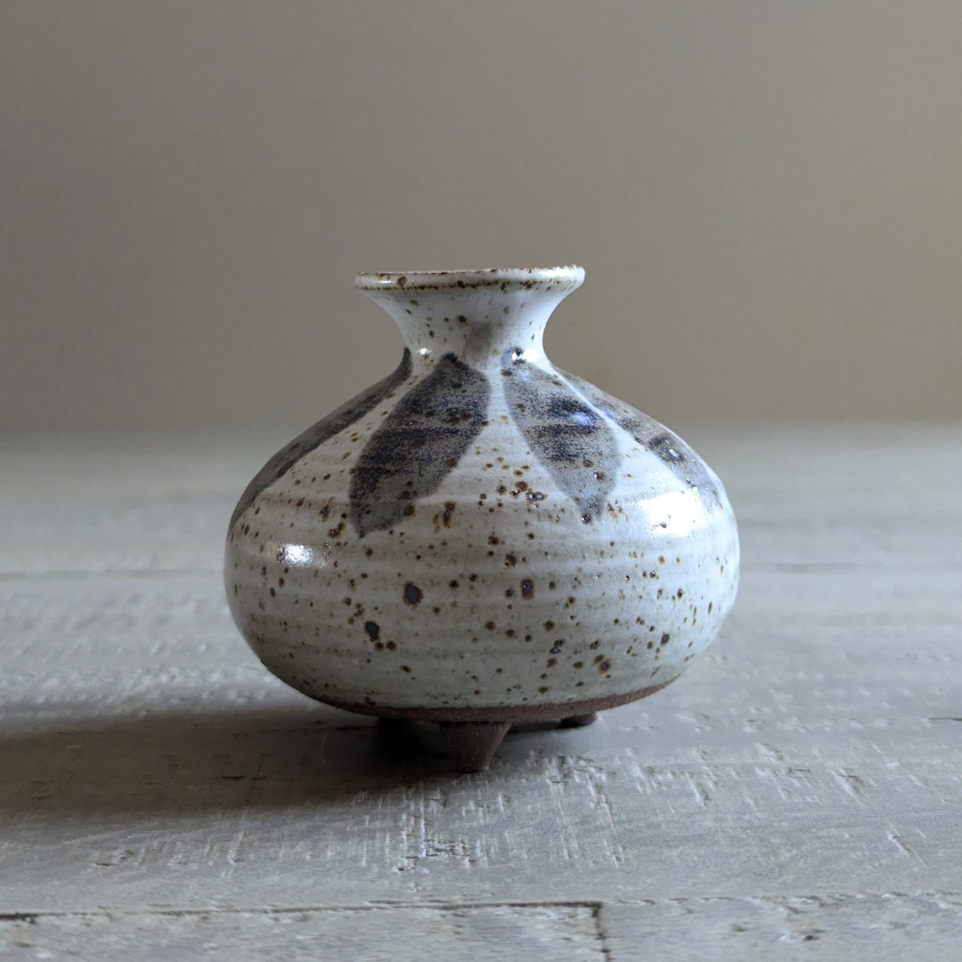 Footed Studio Pottery Bud Vase