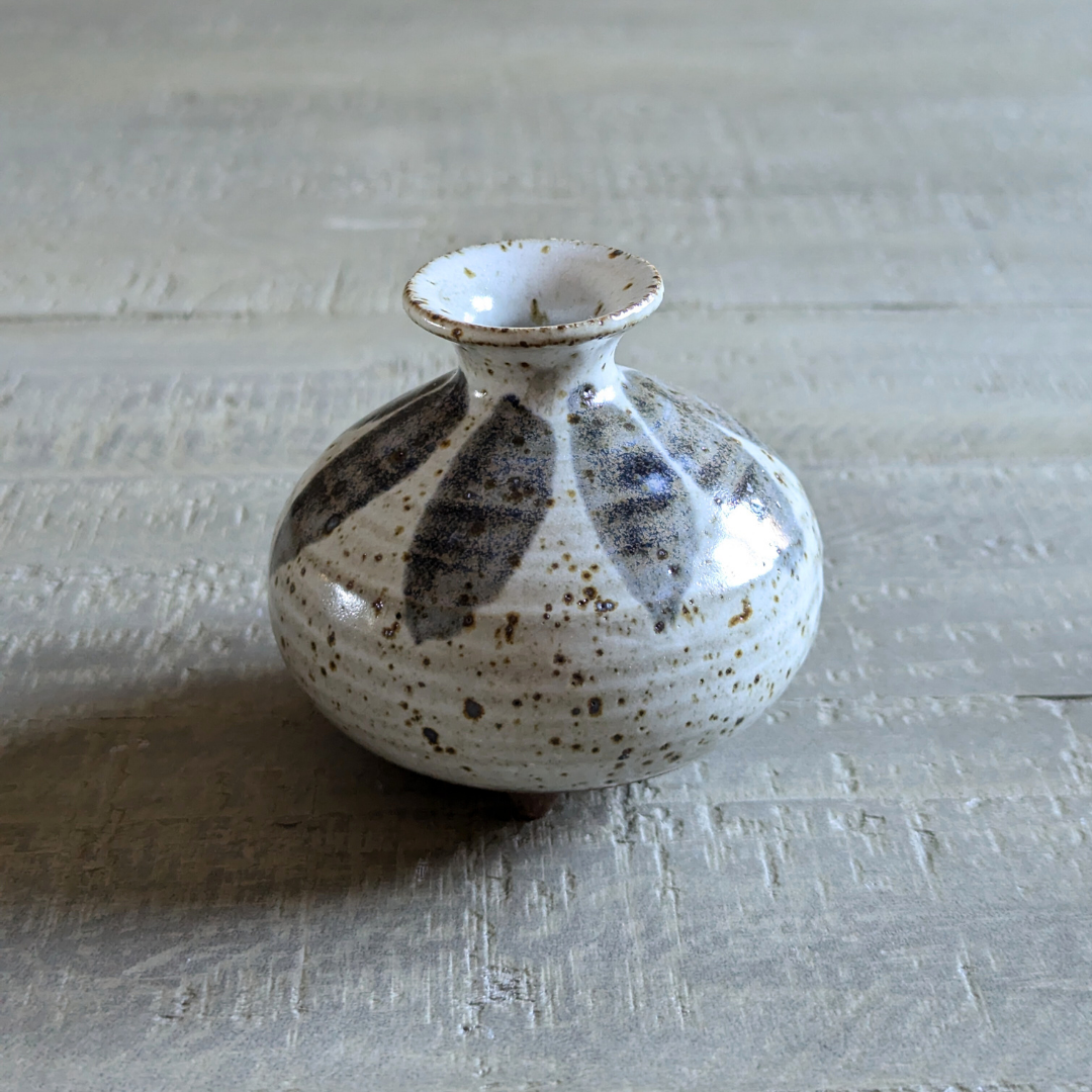 Footed Studio Pottery Bud Vase