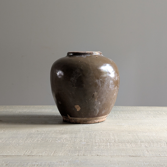 Chinese Olive Glazed Pot