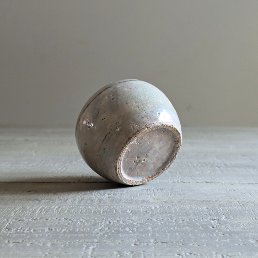 Small Pale Blue Banded Ginger Jar