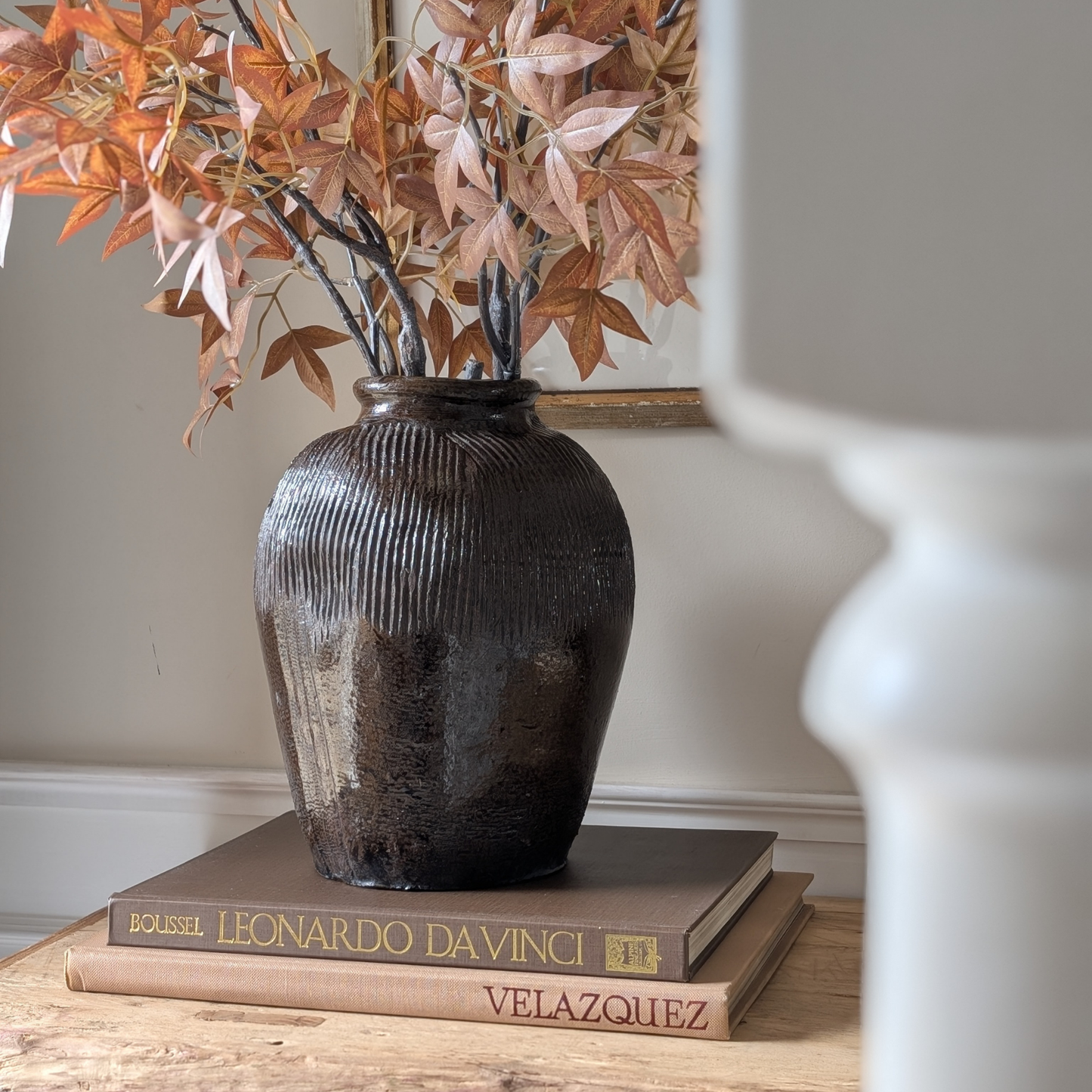 Tall Brown Rice Wine Jar 2
