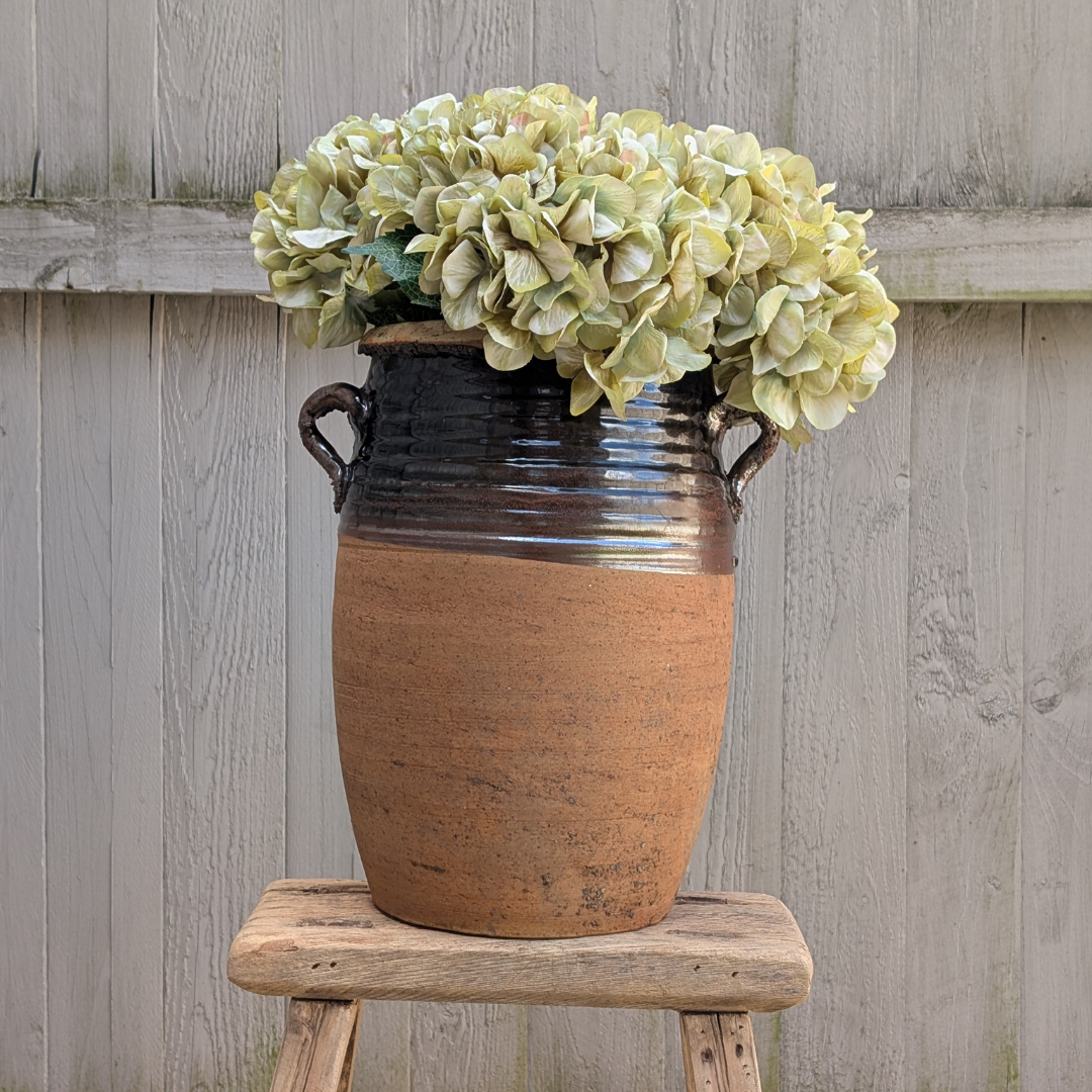 XL Half Glaze Brown Pot