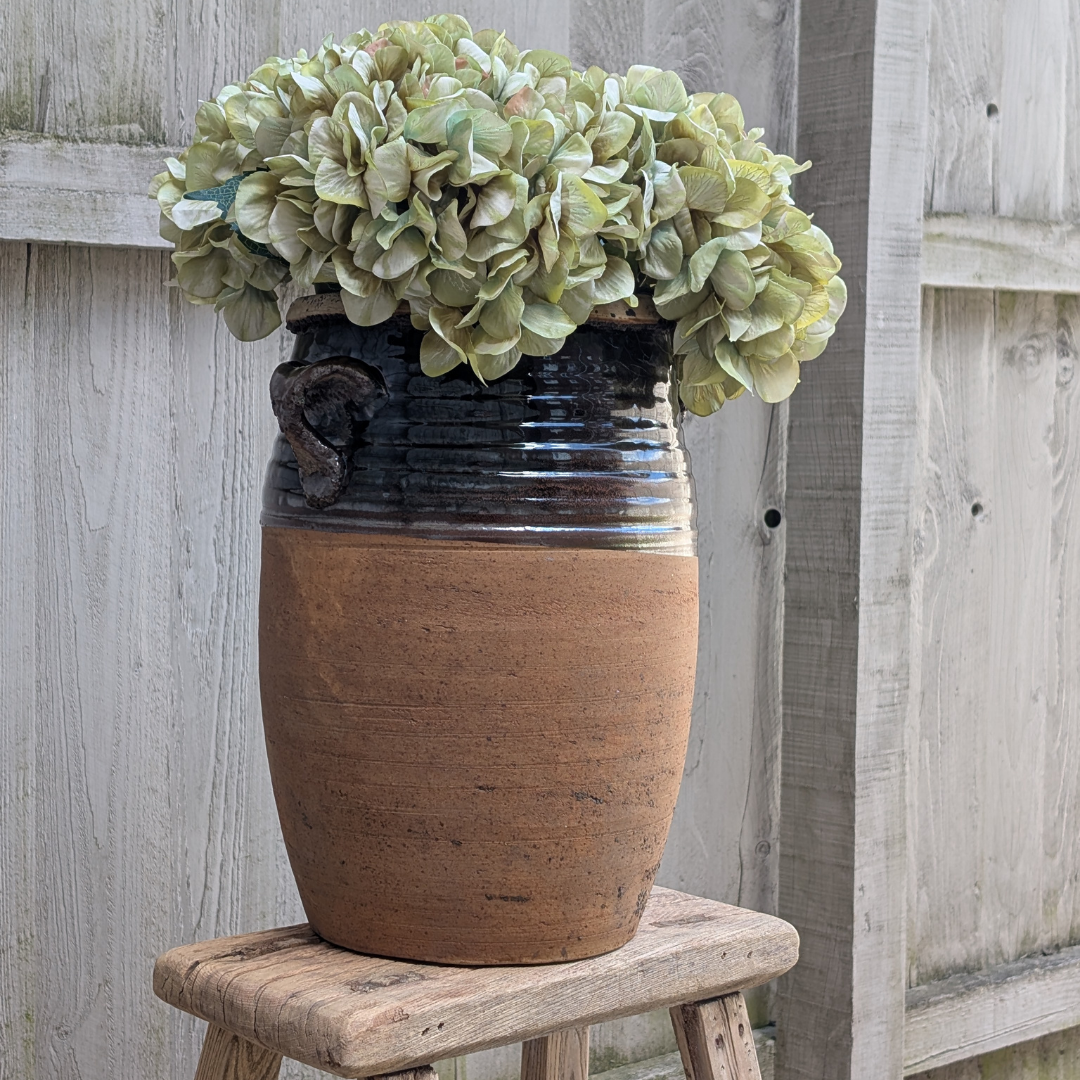 XL Half Glaze Brown Pot