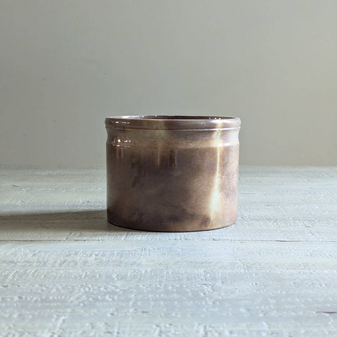 Large Brown French Mottled Pot