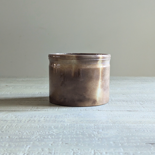 Large Brown French Mottled Pot